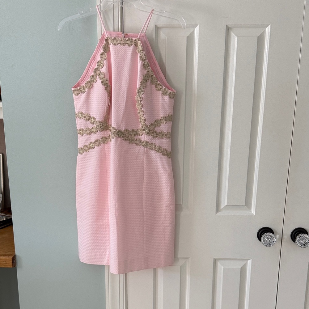 Lilly Pulitzer Pink Dress with Gold Details